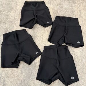 4 pairs - ALO Yoga Women's Black Bike Shorts- size xxs